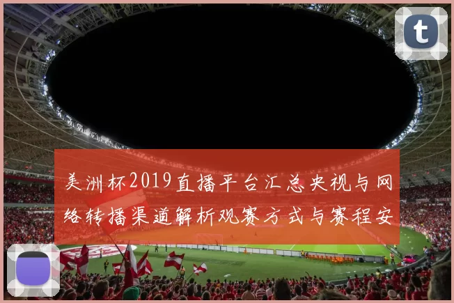 美洲杯2019直播平台汇总央视与网络转播渠道解析观赛方式与赛程安排